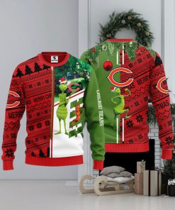 Chicago Bears Grinch & Scooby Doo Christmas Ugly Sweater 1