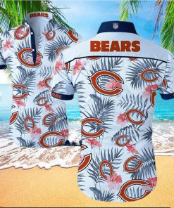 Chicago Bears Logo White Shirt Hawaiian Summer Beach Shirt Full Print