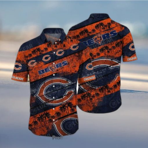 Chicago Bears NFL Hawaiian Shirt Graphic Tropical Pattern Short Sleeve Summer For Fans