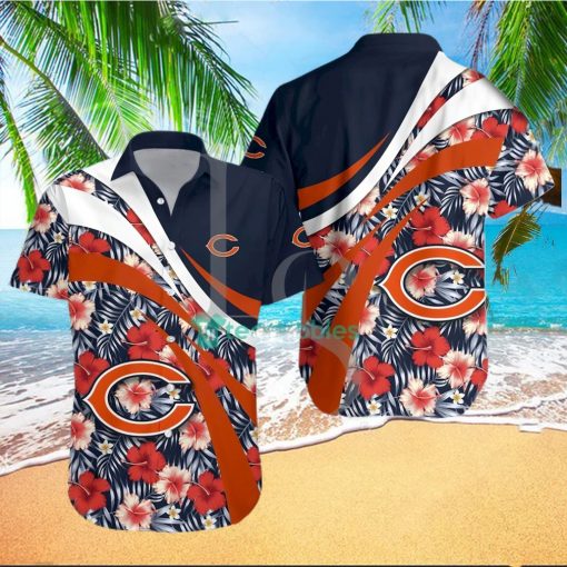 Chicago Bears NFL Hibiscus Tropical Flower Hawaiian Shirt