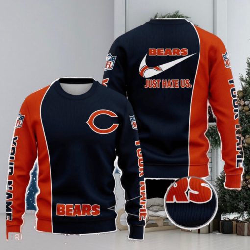 Chicago Bears NFL Just Hate Us Personalized For Fans Sweater New