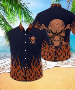 NFL Chicago Bears Skull Leaf Halloween Fans Hawaiian Shirt Gift