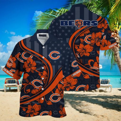 Chicago Bears NFL Us Flag Hawaiian Shirt Custom Summer Aloha Shirt