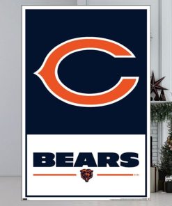 Chicago Bears Official Nfl Football Team Logo And Script Poster