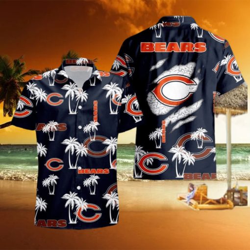 Chicago Bears Palm Tree Pattern Hawaii Shirt Beach Summer Gift