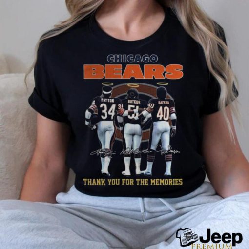 Chicago Bears Payton And Butkus And Sayers Thank You For The Memories T Shirt