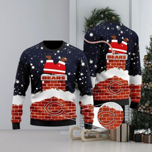 Chicago Bears Santa Claus Personalized Ugly Christmas Sweater 3D Printed Men And Women Holiday Gift