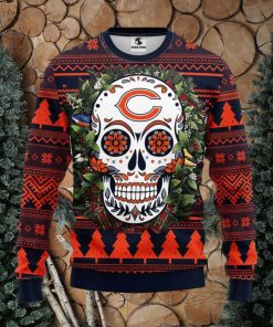 Chicago Bears Skull Flower Ugly Christmas Ugly Sweater Sport Christmas Gift Ideas