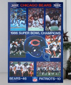 Chicago Bears Super Bowl Xx Champions Commemorative Poster