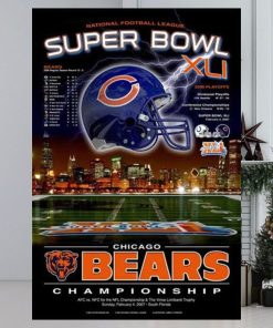 Chicago Bears Super Season Xli Commemorative Poster