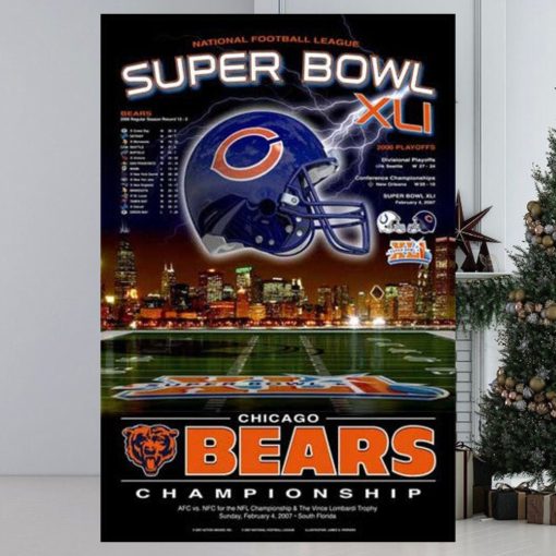 Chicago Bears Super Season Xli Commemorative Poster