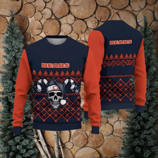 Chicago Bears Ugly Christmas Skull Xmas Sweater