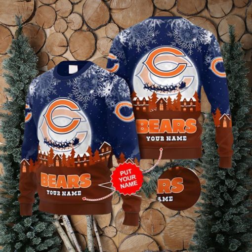 Chicago Bears Ugly Sweater Xmas Night Personalized 3D Ugly Christmas Sweater