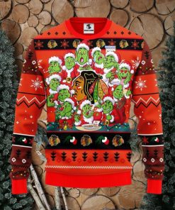 Chicago Blackhawks 12 Grinch Xmas Day Christmas Ugly Sweater Christmas Gift For Fans Party Hoiliday Gift