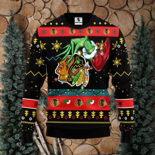 Chicago Blackhawks Grinch Christmas Ugly Sweater