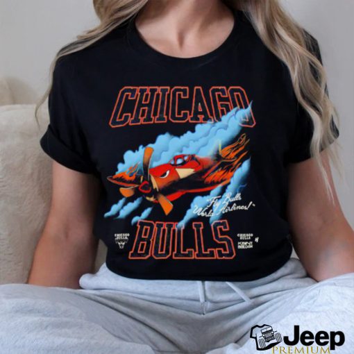 Chicago Bulls Airlines fly Bulls world Airlines logo shirt