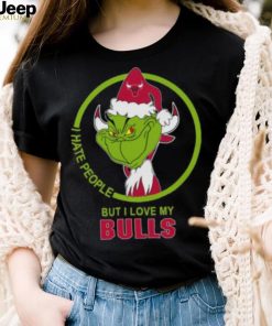 Chicago Bulls NBA Christmas Grinch I Hate People But I Love My Favorite Basketball Team T Shirt