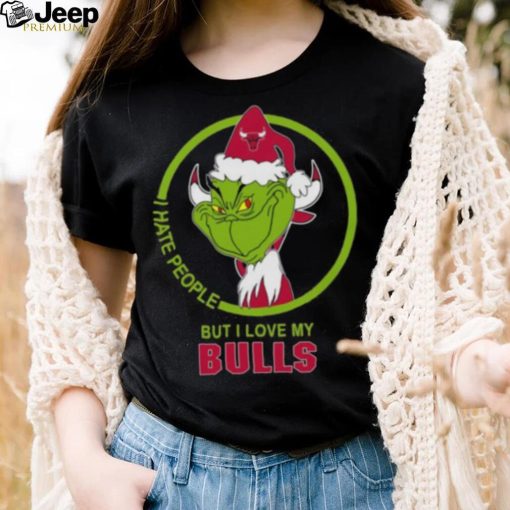 Chicago Bulls NBA Christmas Grinch I Hate People But I Love My Favorite Basketball Team T Shirt