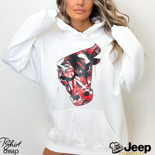 Chicago Bulls NBA Large Infill White Oversized T Shirt