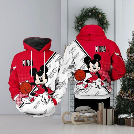 Chicago Bulls NBA Mickey 3D Printed Hoodie