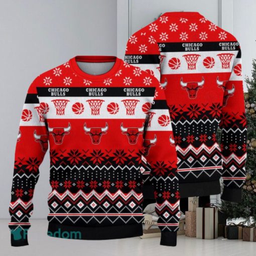 Chicago Bulls National Basketball Association Ugly Christmas Sweater All Over Printed 3D Sweater