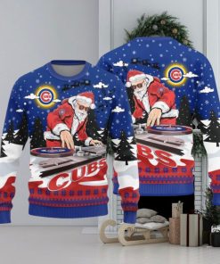 Chicago Cubs Christmas Funny DJ Santa New Style Knitted Sweater