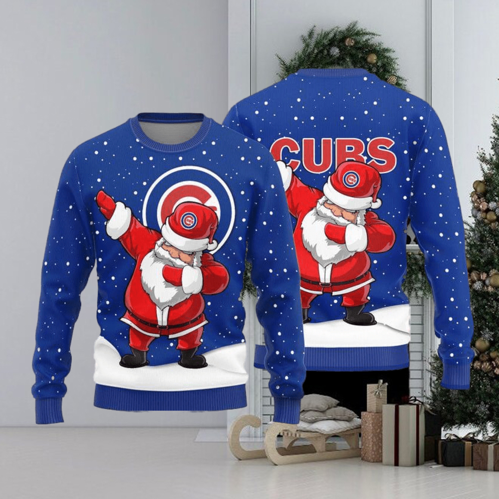 Chicago Cubs Dab Santa Knitted Sweater For Christmas - teejeep
