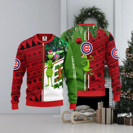 Chicago Cubs Grinch & Scooby doo Christmas Ugly Sweater 1