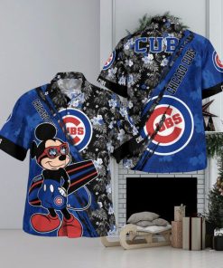 Chicago Cubs Mickey Mouse Floral Short Sleeve Hawaii Shirt