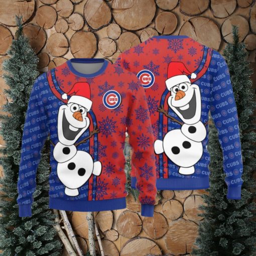 Chicago Cubs Olaf Christmas Funny Knitted Sweater