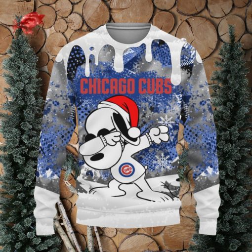 Chicago Cubs Snoopy Dabbing The Peanuts Sports Football American Christmas Dripping Matching Ugly Xmas Sweater