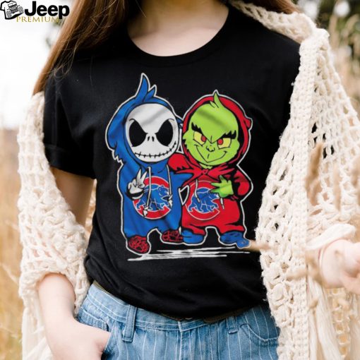 Chicago Cubs With Baby Jack Skellington And Baby Grinch Friends Shirt