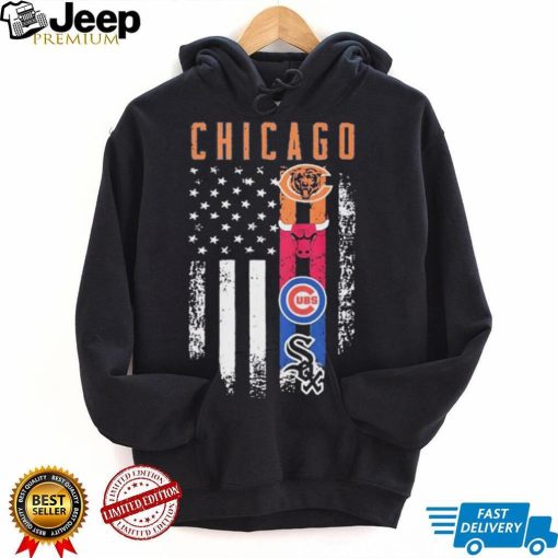 Chicago Sport Team Logo American Flag Shirt