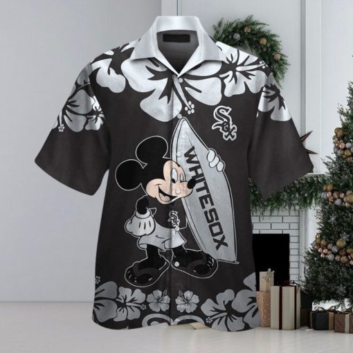 Chicago White Sox Mickey Mouse Short Sleeve Button Up Tropical Hawaiian Shirt