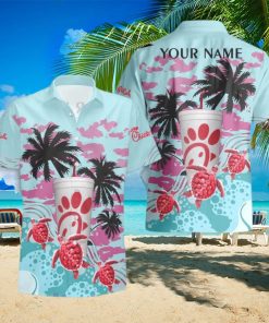 Chick fil A Turtles Palm Tree Hawaiian Shirt And Shorts Custom Name Special Summer Gift