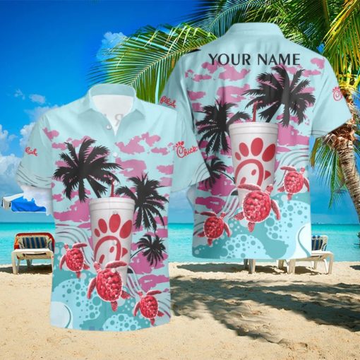 Chick fil A Turtles Palm Tree Hawaiian Shirt And Shorts Custom Name Special Summer Gift