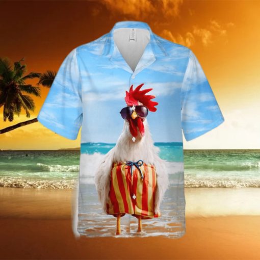 Chicken Blue Awesome Design Unisex Hawaiian Shirt Summer Gift For Men And Women