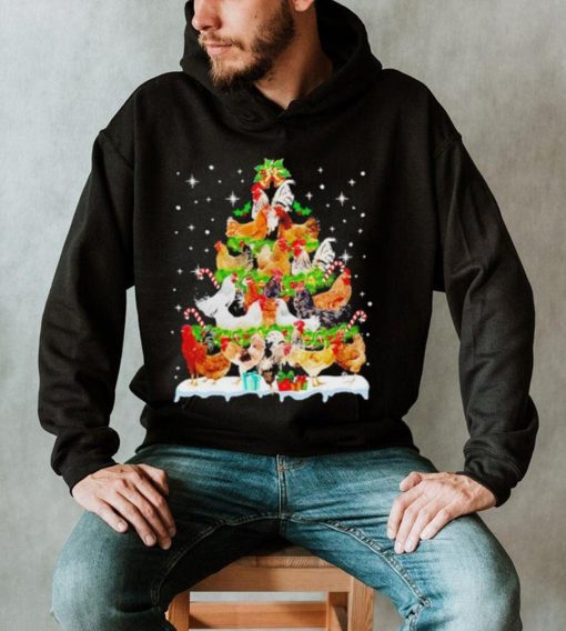 Chicken Christmas tree funny shirt