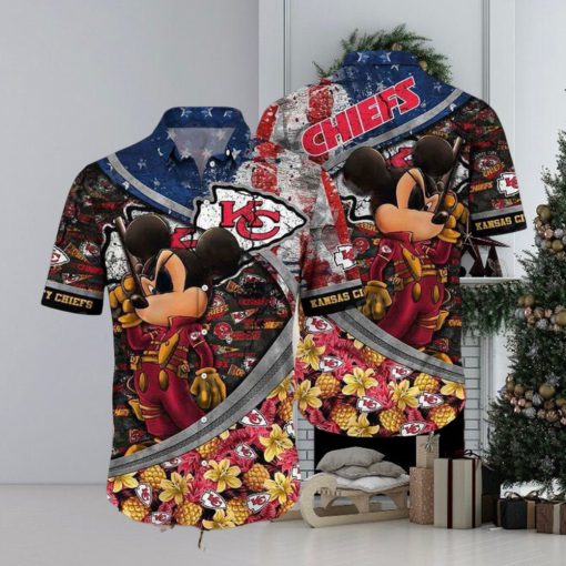 Chiefs Hawaiian Shirt NFL KC Cool Mickey Mouse, Kansas City Chiefs Hawaiian Shirt