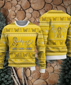 Childhood Cancer Christmas Sweatshirt Nordic Seamless Knitted Sweater Trending For Men And Women Gift Holidays