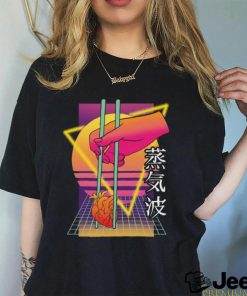 Chopsticks Neon Heart Retro Japan Artwork Cherry Blossom Kanji Art T Shirt