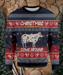 Chrismas Is Better With Cows Around Farmer Ugly Christmas Sweater