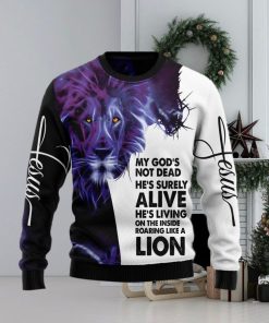 Christian Lion Style 3D Ugly Christmas Sweater Gift Men Women