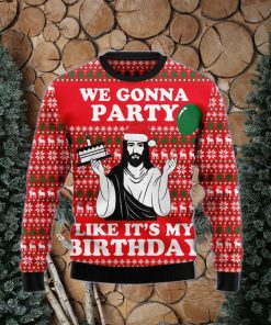 Christian We Gonna Party Like It’s My Birthday Ugly Christmas Sweater Gift Men Women
