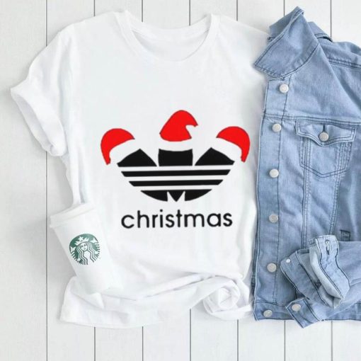 Christmas Adidas Logo With Santa Hat T Shirt, Adidas Christmas Shirt, Adidas Shirt For Friend