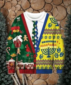 Christmas And Hanukkah Cadigan Costume 3D Funny Ugly Sweater