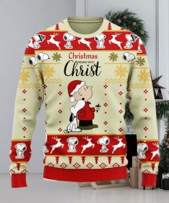 Christmas Begin With Christ Snoopy Ugly Christmas 3D Sweater Christmas Gift For Men And Women