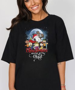 Christmas Begin With Christ The Peanuts Characters Snoopy T Shirt