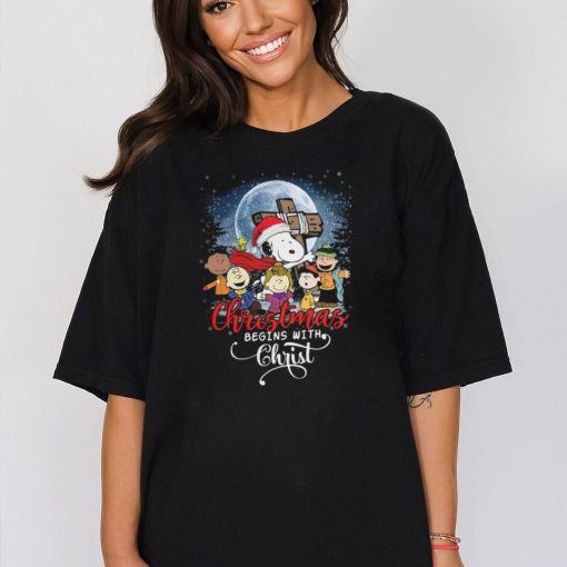 Christmas Begin With Christ The Peanuts Characters Snoopy T Shirt