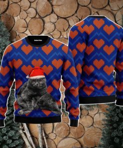 Christmas Black Cat In Heart Love Christmas Unisex Ugly Sweater